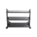 TKO 5-50lb Rubber Hex Straight Handle Dumbbells W/ 3 Tier Tray Rack S6235-SXRA10 Tray