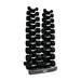 TKO 5-50lb Rubber Hex Tri-Grip Handle Dumbbells W/ 10 Pair Rack S840-TXRA10