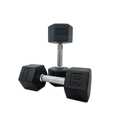 TKO 5-50lb rubber hex straight handle dumbbells w/ 10 pair vertical rack  virgin rubber