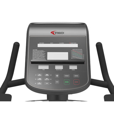 TKO 7UP-LED Upright Bike console close-up on a white background