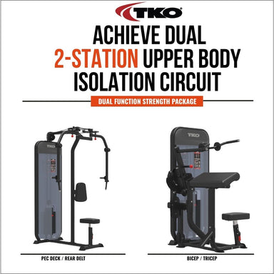 TKO Achieve Dual-functional pec delt / rear delt and bicep / tricep on a plain white background