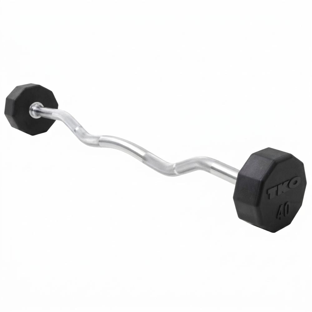 EZ barbell with TKO branding on a white background