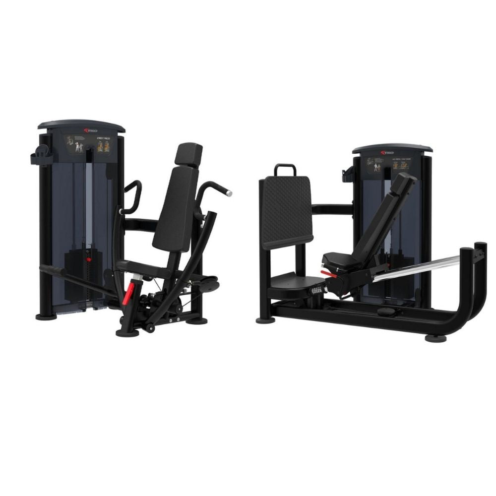 TKO chest press and leg press machine on a solid white background.