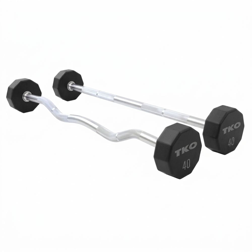 Pair of TKO barbells on a white background