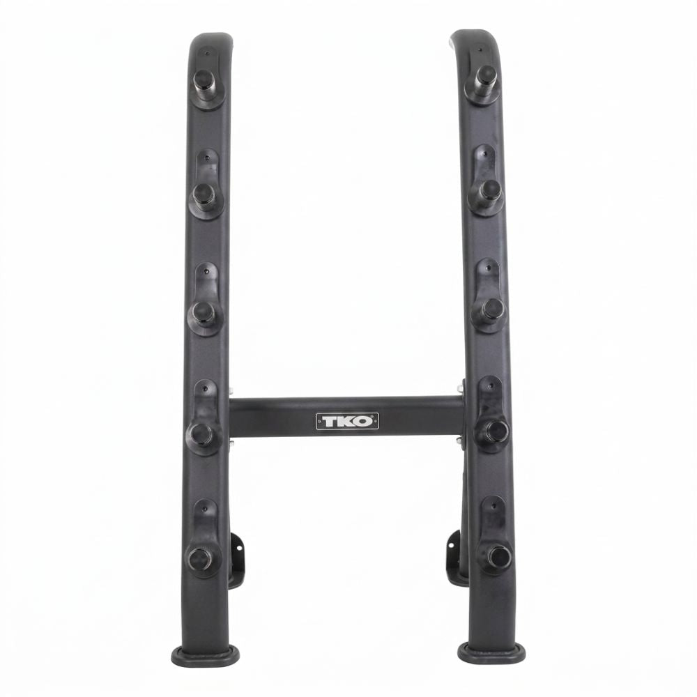 Black TKO Barbell rack on a white background