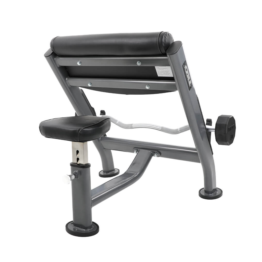 TKO Preacher Curl Bench, Graphite 867PB-B Barbell Backside