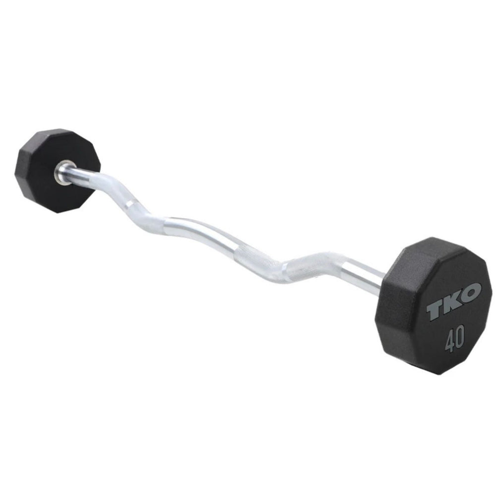 TKO 10-Sided Urethane Fixed Curl Bar 20-110 LB Set