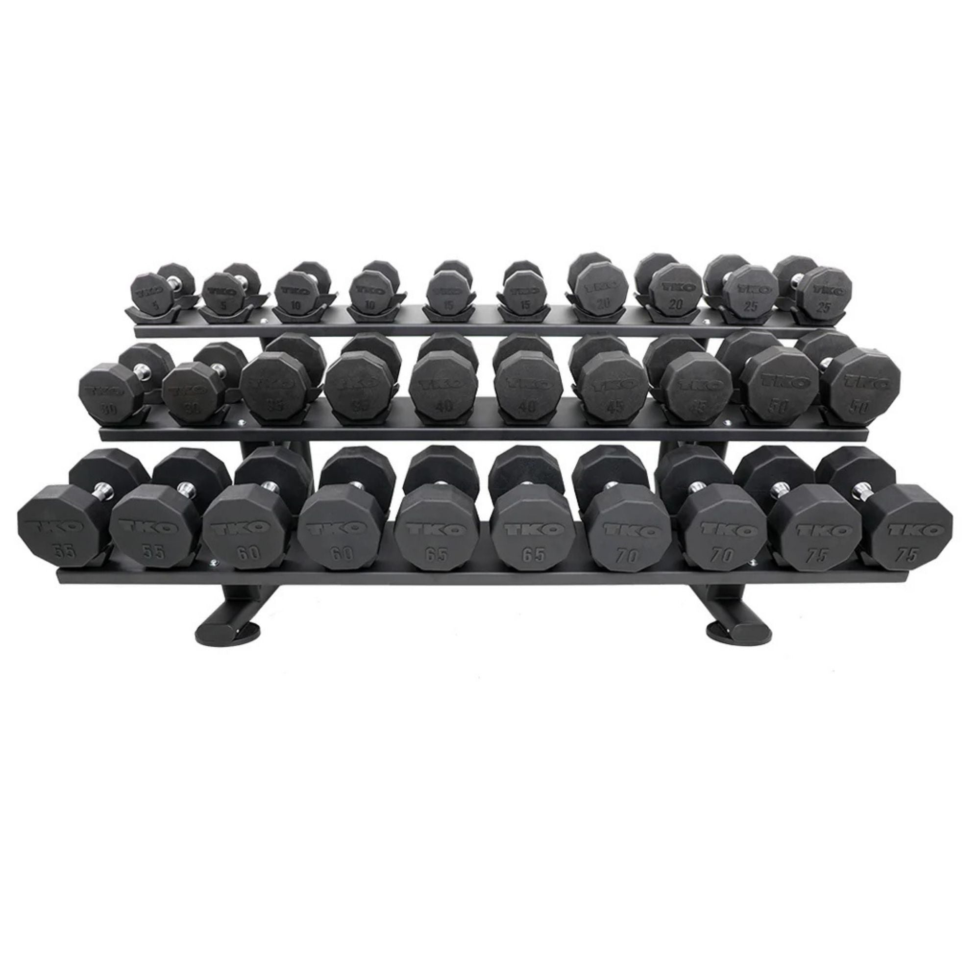 TKO 15pr. Dumbbell Rack With Saddles 7052B-BK Dumbbells