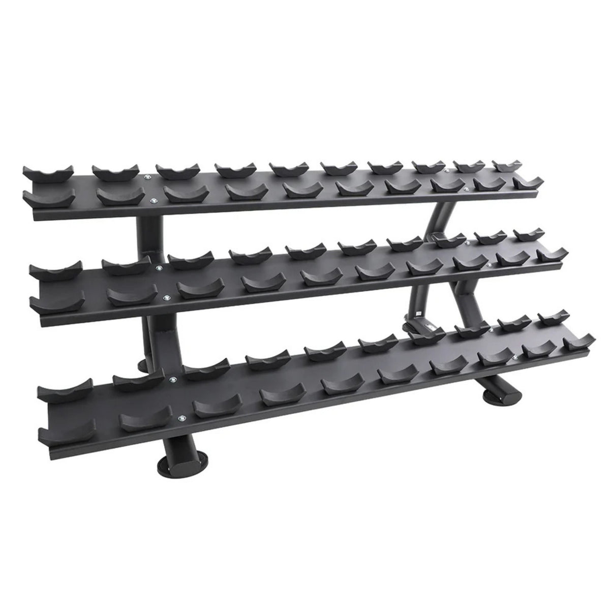 TKO 15pr. Dumbbell Rack With Saddles 7052B-BK Right Side View