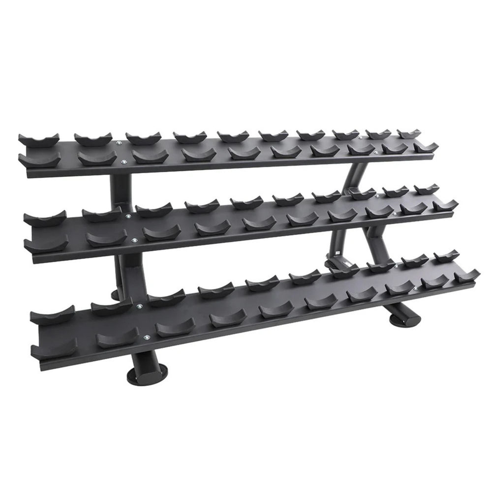 TKO 15pr. Dumbbell Rack With Saddles 7052B-BK Right Side View