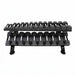 TKO 2-Tier Horizontal Dumbbell Rack 889HDR With Dumbbell
