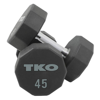 TKO 5-50lb Ten-Sided Urethane Dumbbell Set 830TU-A10