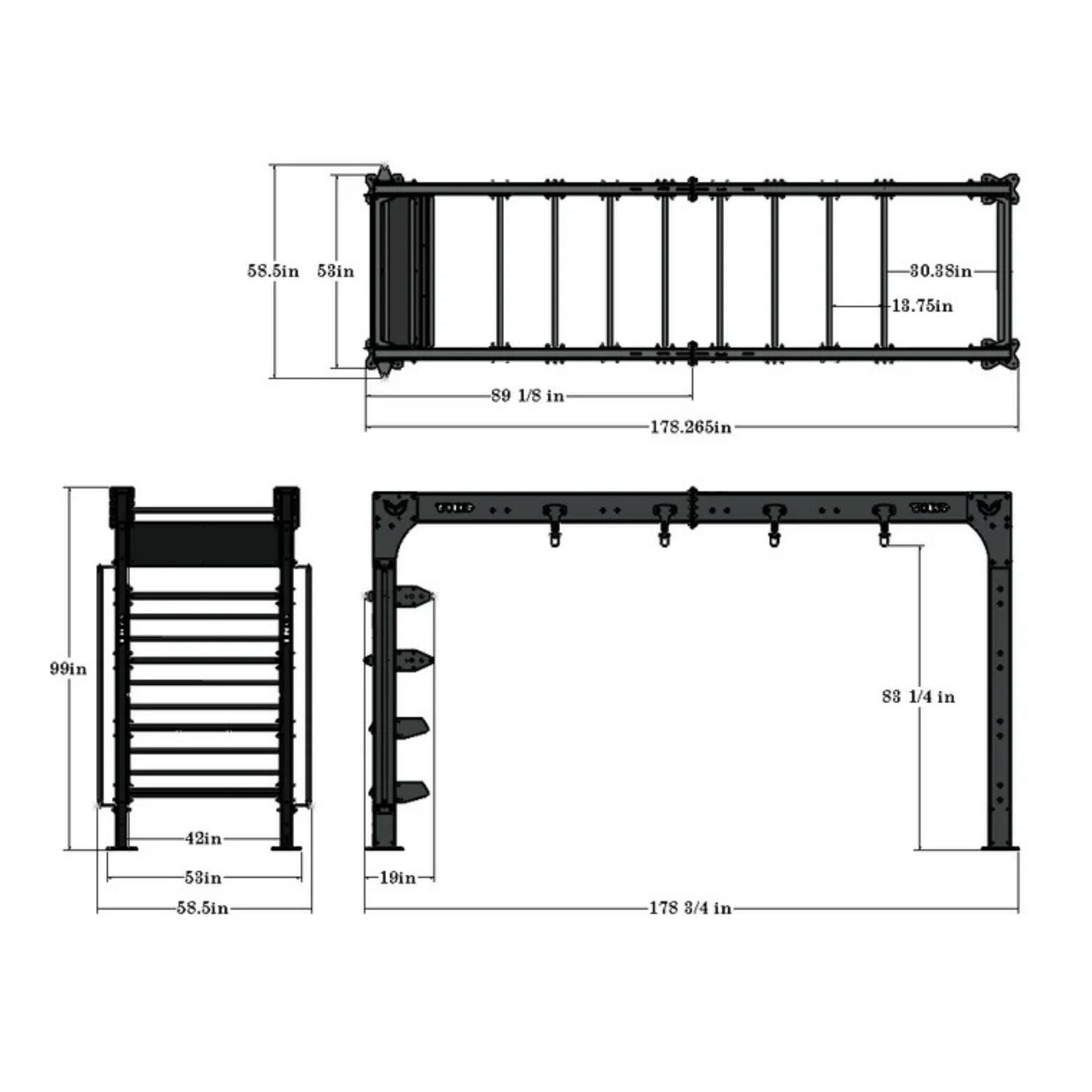 TKO Defiant Bridge 14' DB-SB14-848 With dimensions