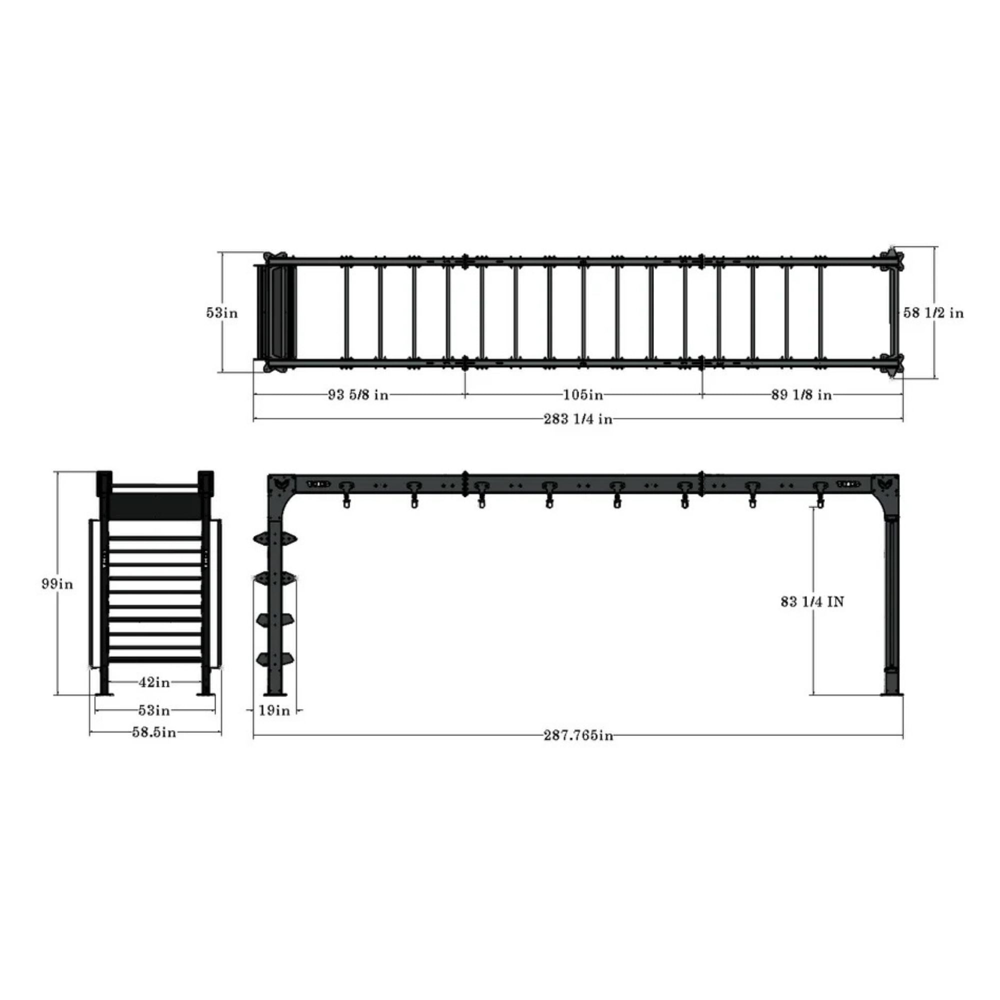 TKO Defiant Bridge 23' DB-SB23-848 dimensions