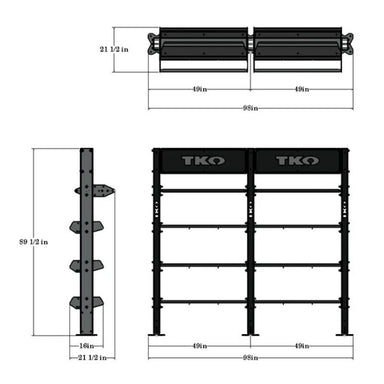 TKO Double Storage Bay DB-DSB-848 Dimensions