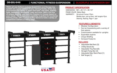 TKO Quadruple Suspension Bay DB-QSU-848 Face Sheet