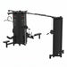 Black TKO Signature 5-Stack Cable Machine 7032-B with multiple attachments on a white background