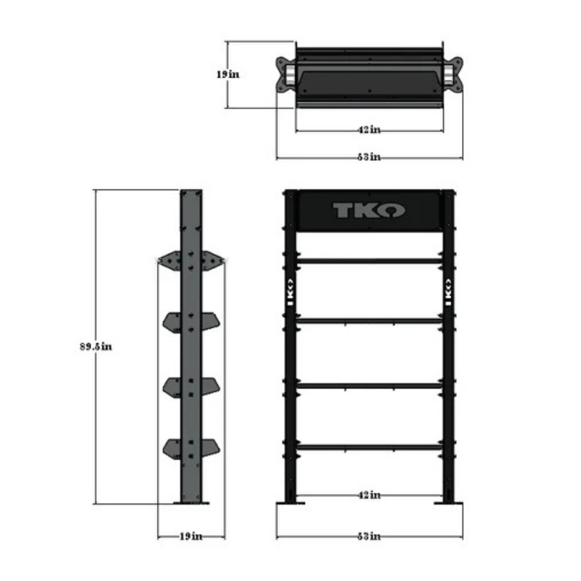 TKO Single Storage Bay DB-SSB-848 Dimensions