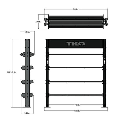 TKO Single Storage Bay XL DB-SSB-872 Dimensions