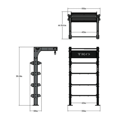 TKO Single Suspension Bay DB-SUB-848 Dimensions