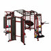 Red and black TKO Functional Training Station with Boxing and Cable System 9900 with various attachments on a white background