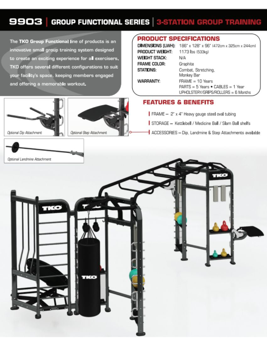 TKO Stretching+Boxing+Rebounder Station 9903 fact sheet