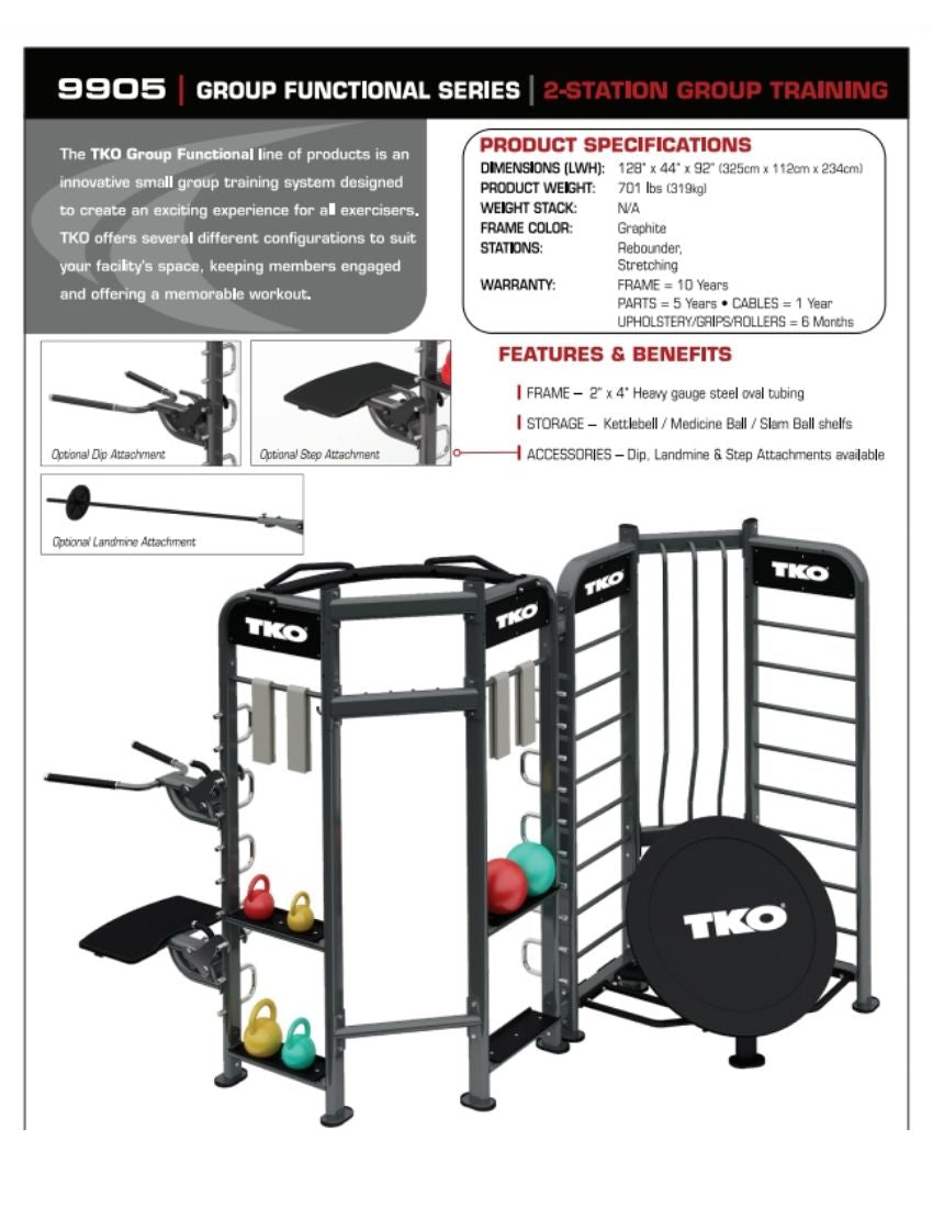 TKO Stretching+Rebounder Station 9905 face sheet