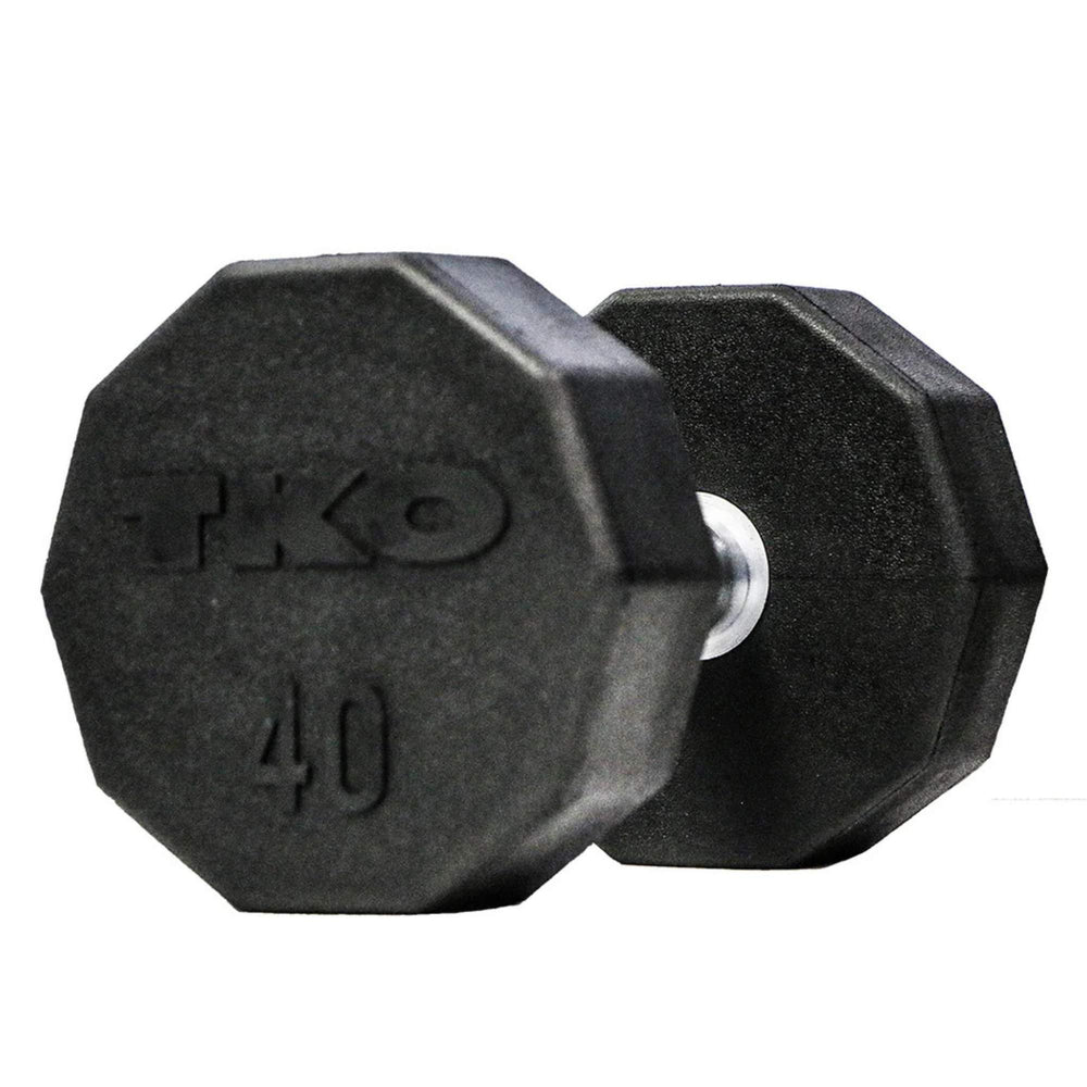 TKO Ten Sided Pro Rubber Dumbbell Set 829TR single