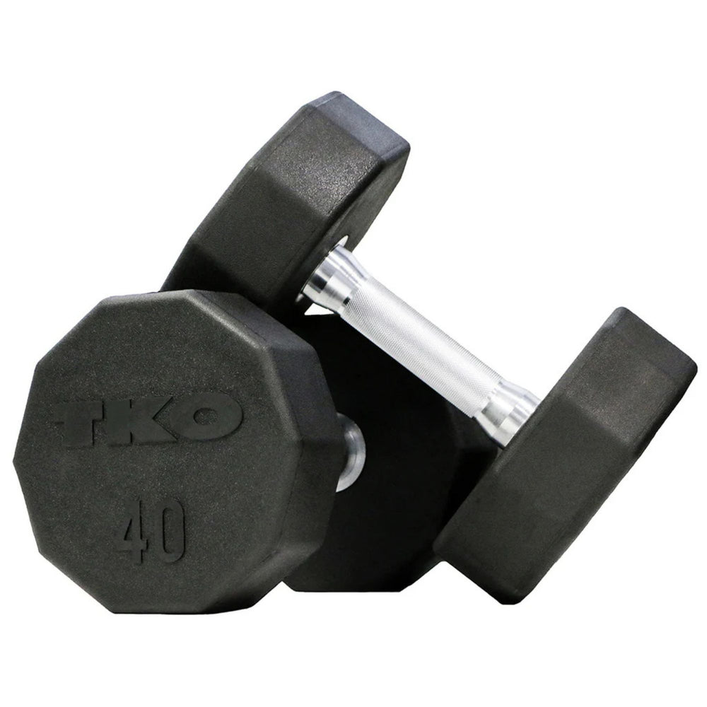 TKO Ten Sided Pro Rubber Dumbbell Set 829TR