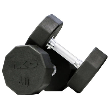 TKO Ten Sided Pro Rubber Dumbbell Set 829TR