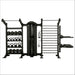 Torque single cable column with storage bay and stall bar and dip and plyo step attachment 