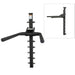 Black adjustable weight bench with close-up inset on a white background