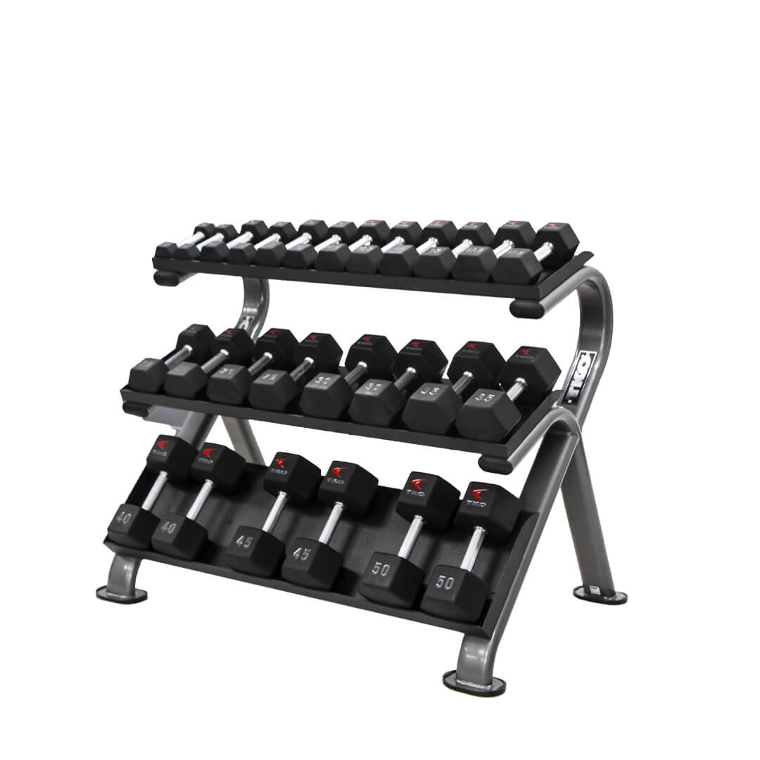 TKO 3-Tier Horizontal Dumbbell Rack 890HDR