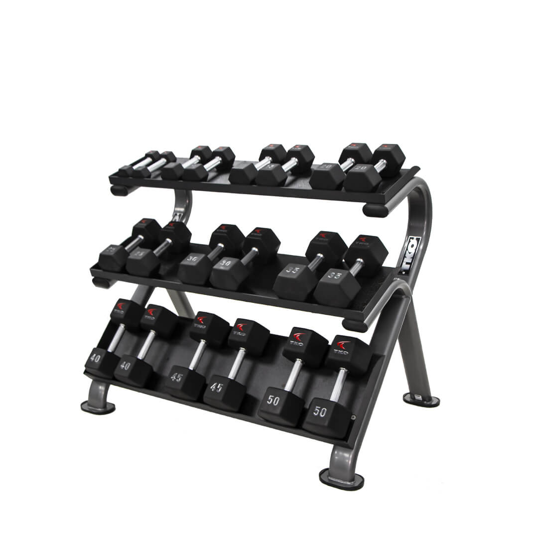 TKO 3-Tier Horizontal Dumbbell Rack 890HDR