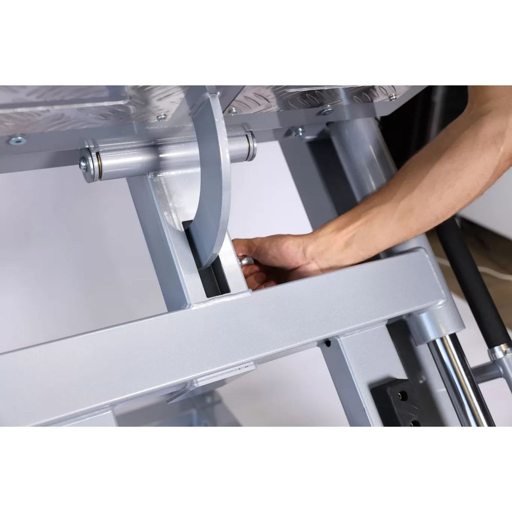 Vortex Commercial Hack Squat and Leg Press Combo VLP1000 Adjustable footplate mechanism of leg press and hack squat machine
