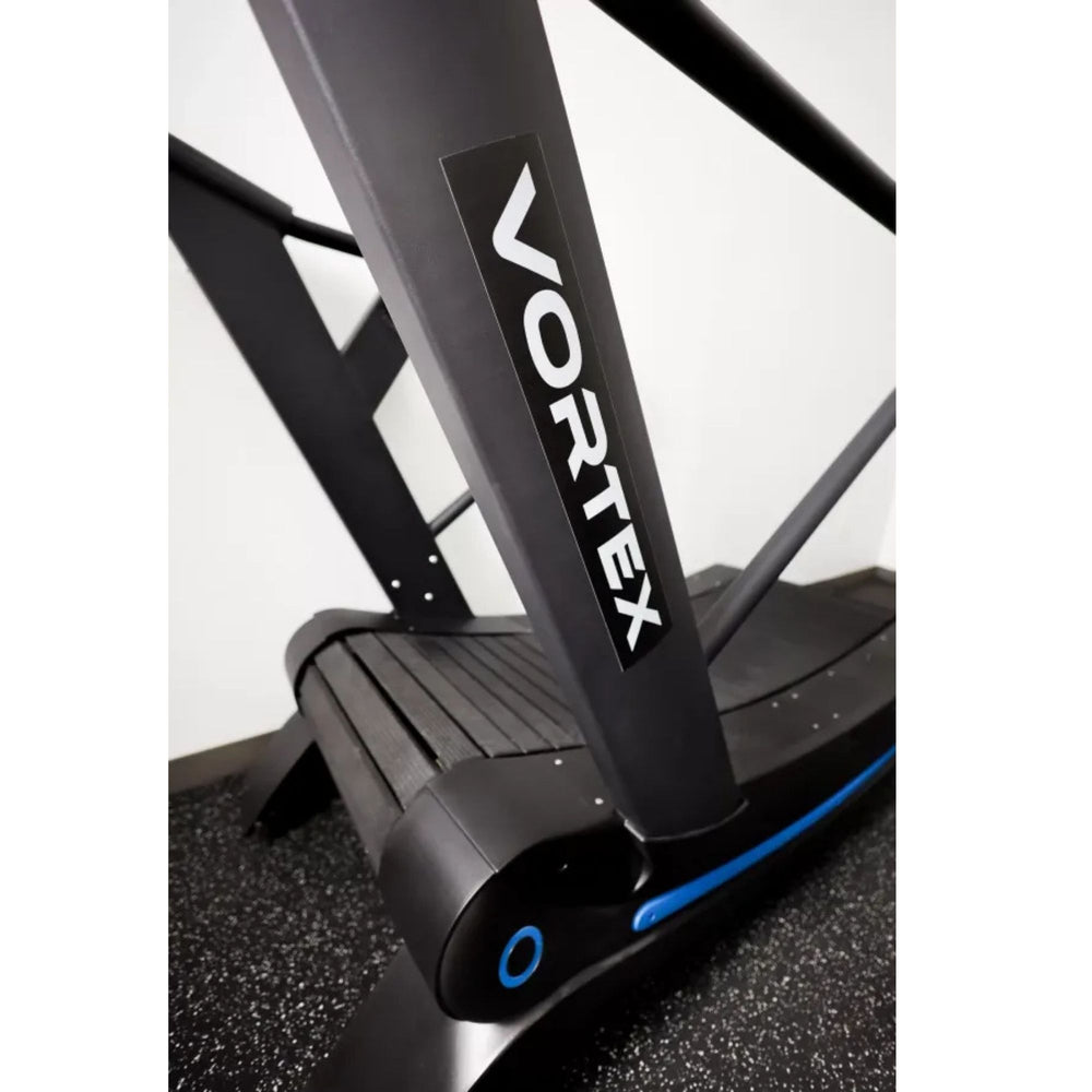 Vortex Curved treadmill CVX2500 Close-up of Vortex logo on treadmill frame