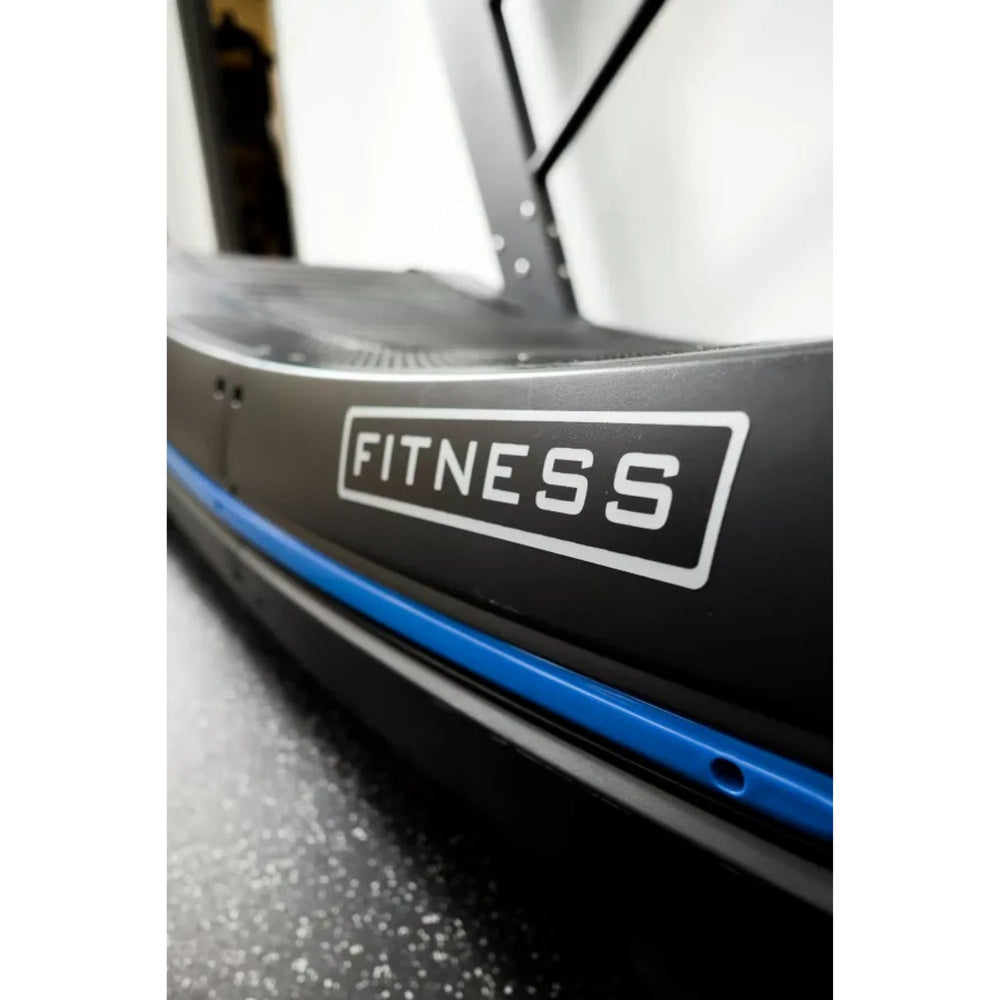 Vortex Curved treadmill CVX2500 Fitness branding on Vortex treadmill base