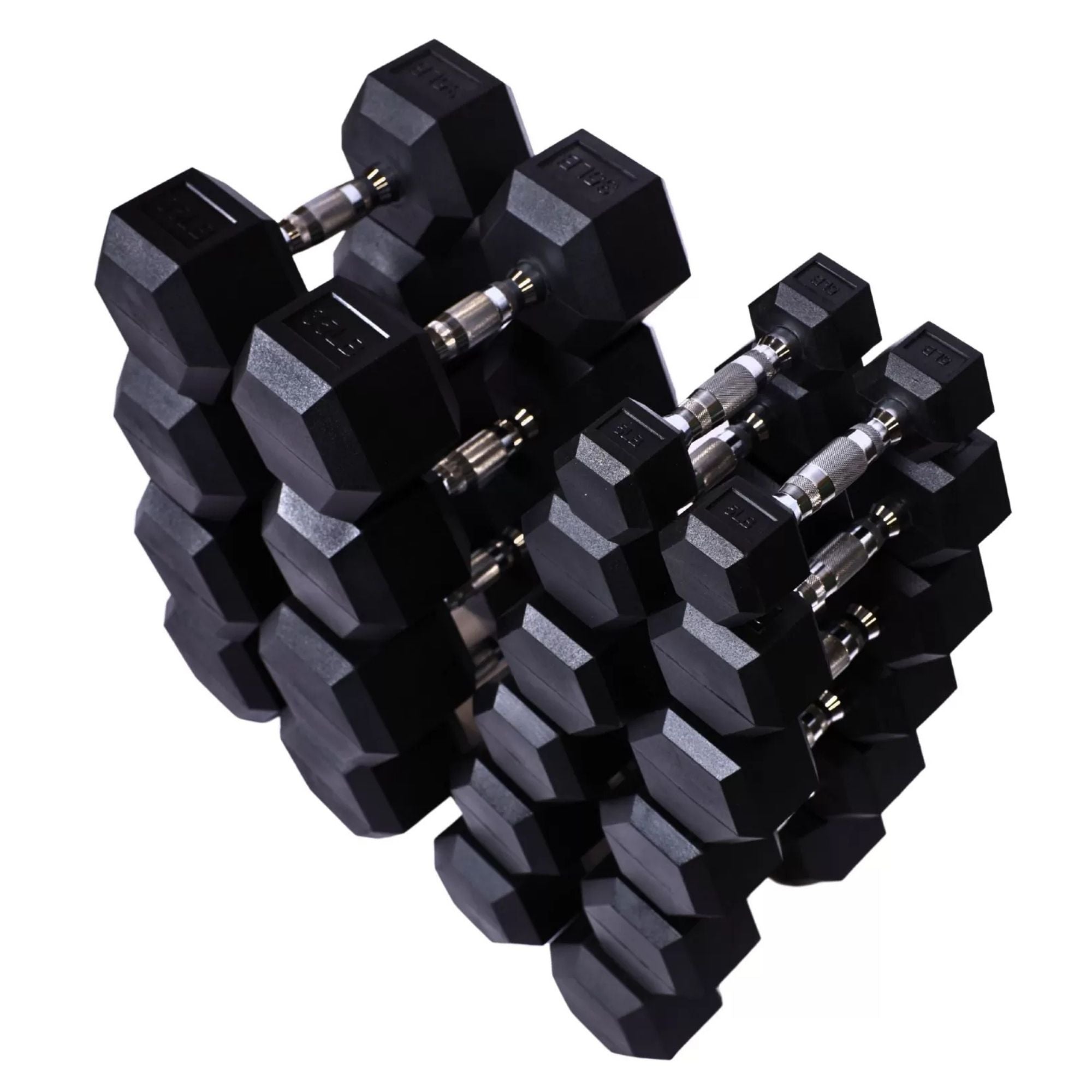 Vortex Rubber Hex 5-100 lb Dumbbell Sets