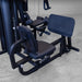 Close-up of Body-Solid G9B dual stack home gym leg press seat, backrest, and frame construction
