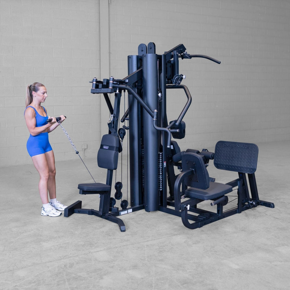 Body-Solid G9B multi-stack home gym featuring low pulley cable station for bicep curls and strength training
