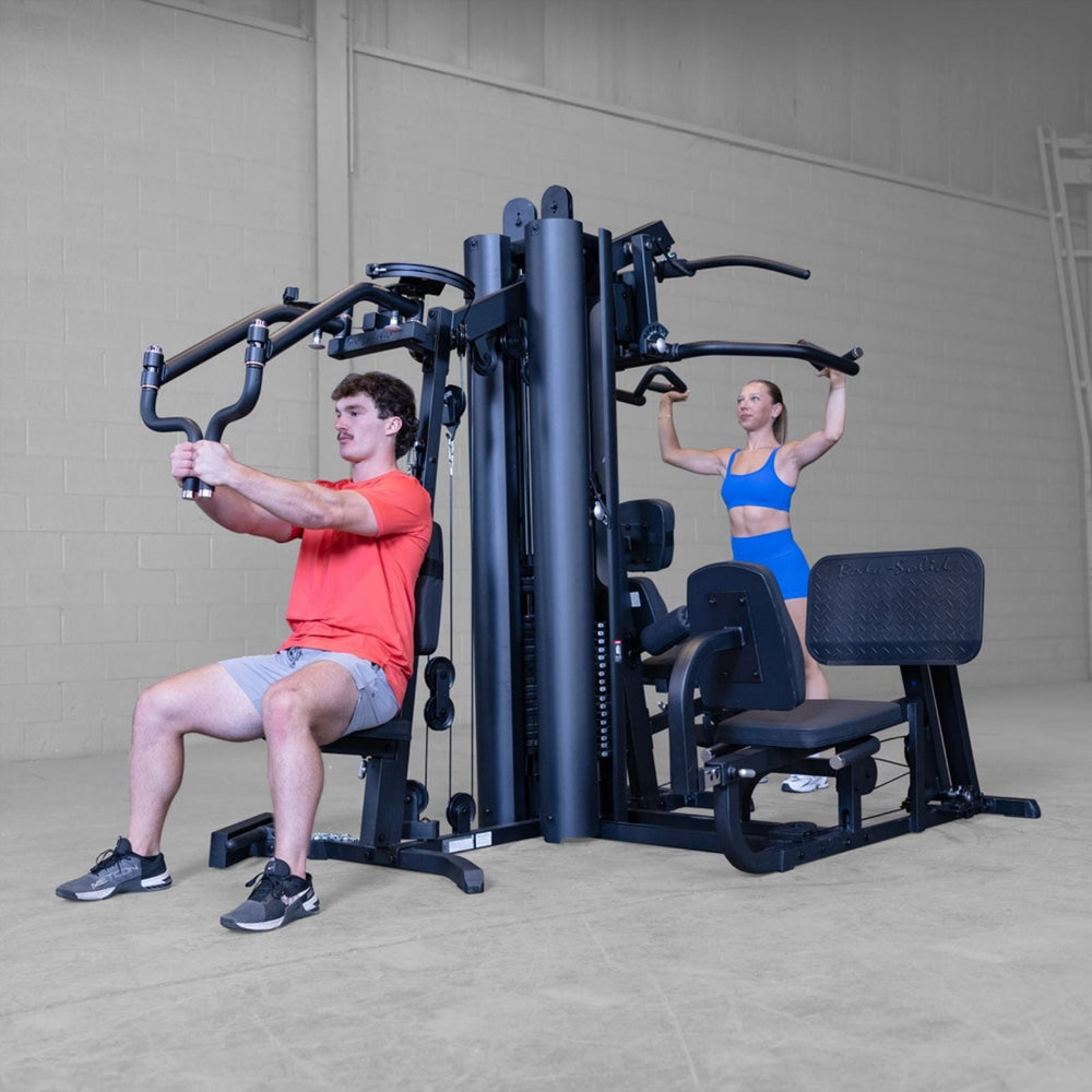Body-Solid G9B multi-stack home gym allowing two users to train at the same time with chest press and lat pulldown stations
