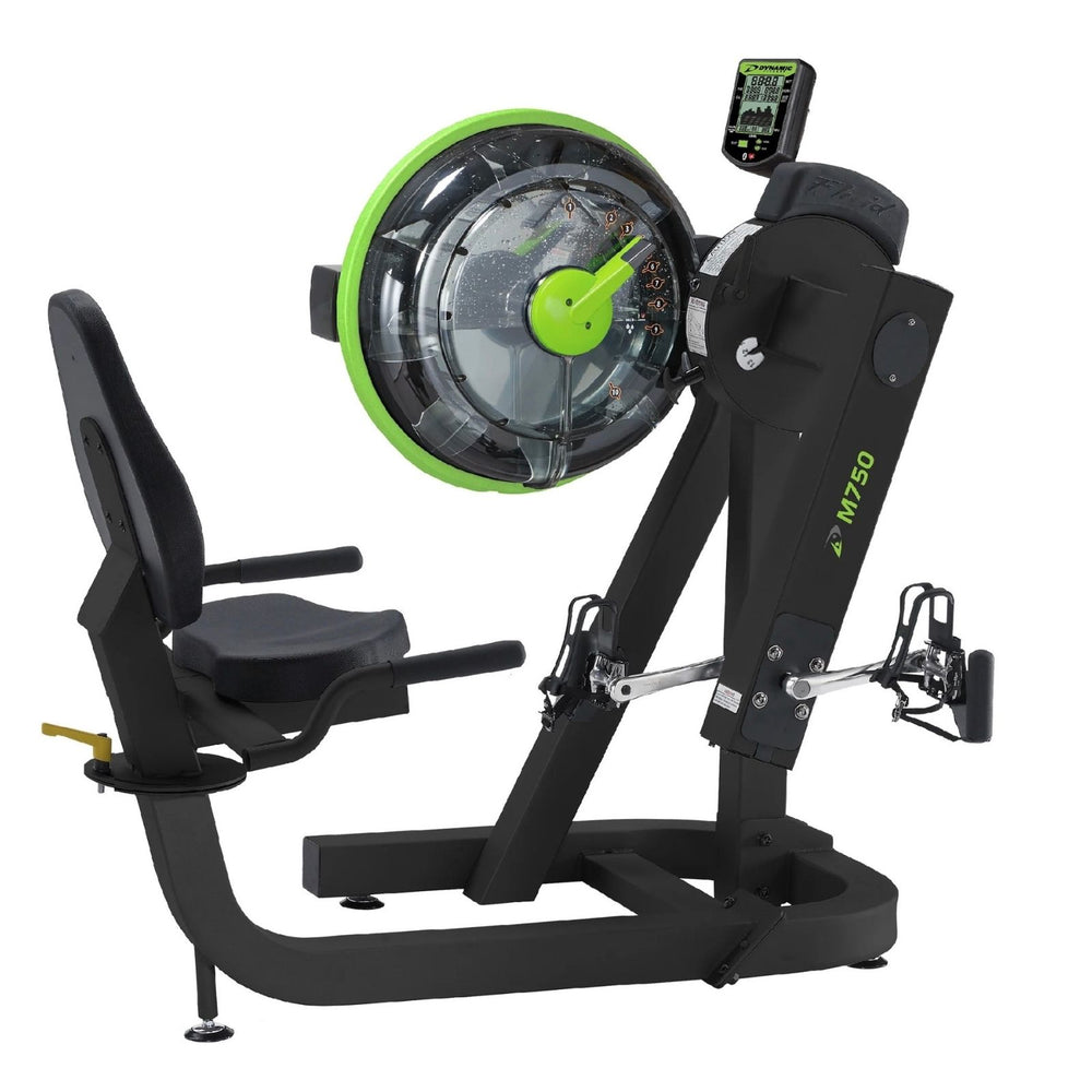 Dynamic Fluid Fitness M750 Cycle XT commercial dual trainer with arm ergometer handles and recumbent pedal system.
