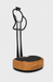 Wooden power plate move with black handle on a white background