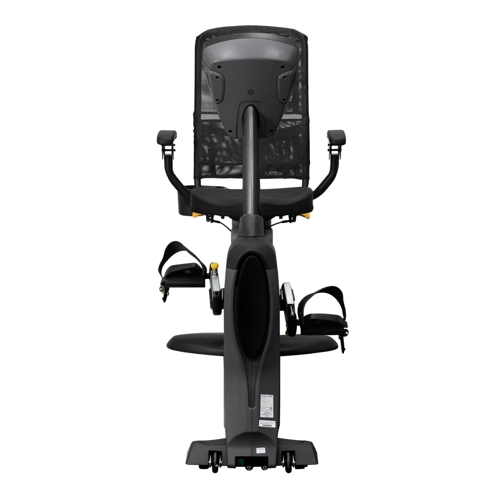 SportsArt C521M rehabilitation recumbent bike front profile with low step-through access and adjustable pedal cranks.