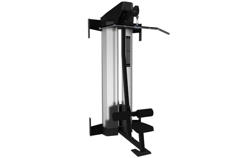 X-CREATE Lat Pulldown Module with padded seat and adjustable knee hold-down, landscape format