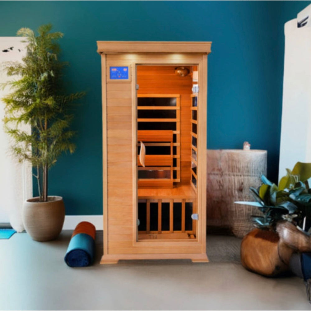 SunRay 1-2 Person Sedona Sauna HL100K in a home gym