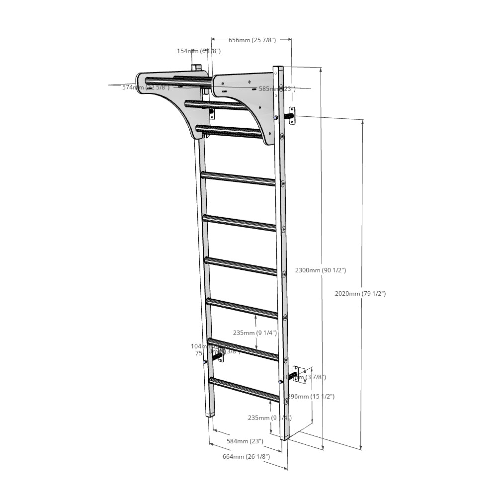 BenchK Wall Bar with Pull-Up Bar 211B