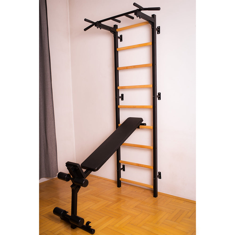 BenchK Wall Bar Home Gym 723B with bench extended