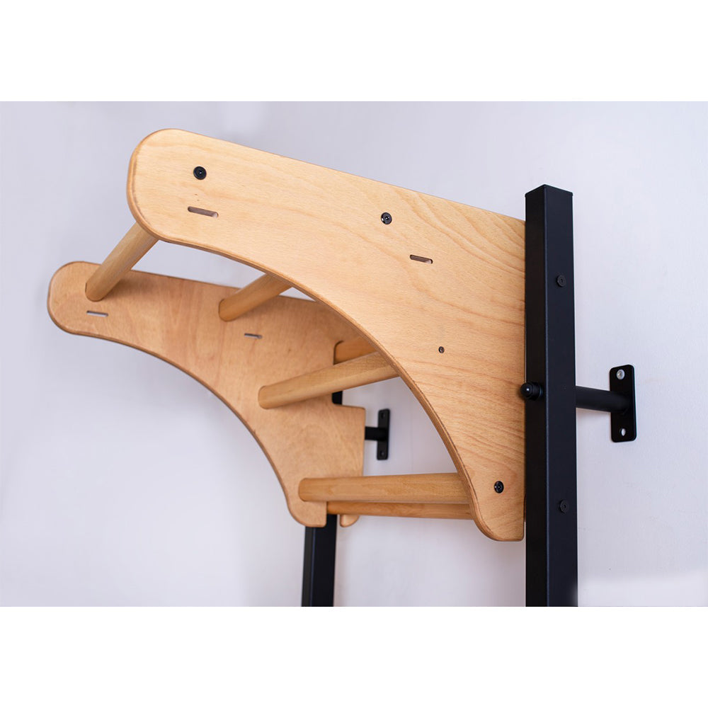 BenchK Wall Bar with Adjustable Pull-Up Bar 711B side of wooden pull up bar