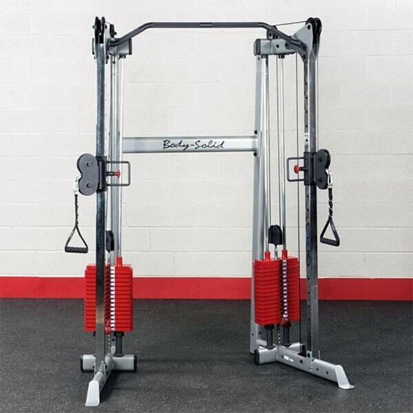 Body-Solid Compact Functional Training Center GDCC210 Red Weight Stack